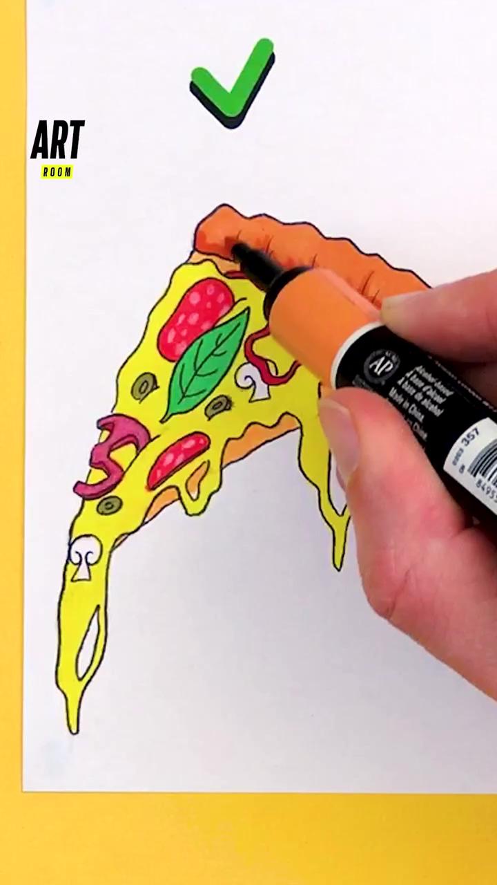 My tip for drawing a pizza; take a gourmet break with me 