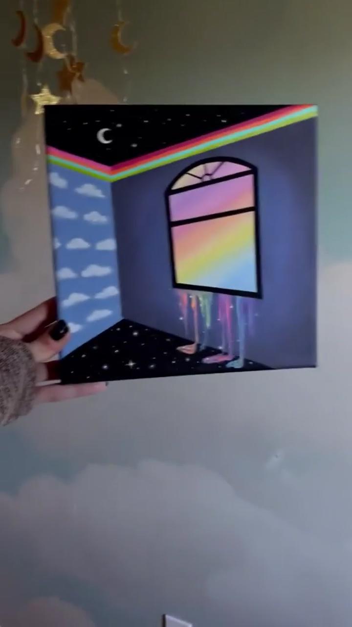 New window technique painting; i shared them from tiktok and they are so beautiful