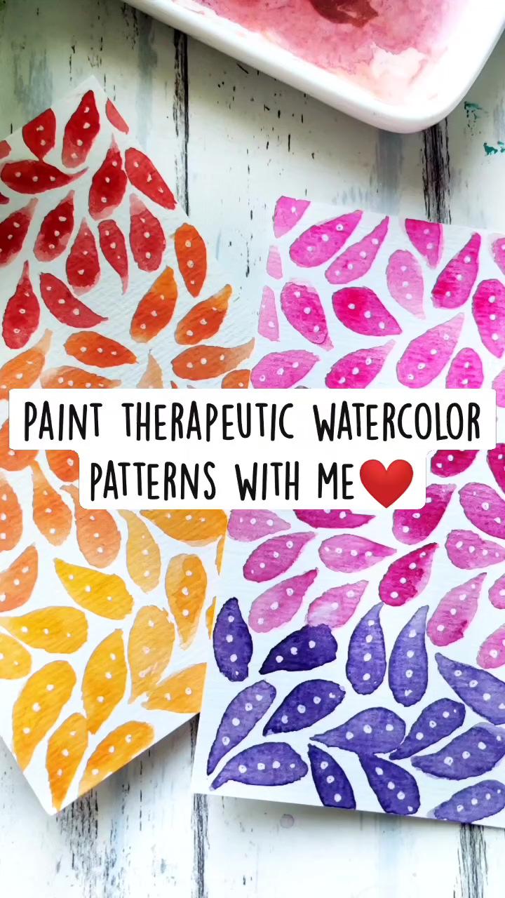 Paint therapeutic watercolor patterns with me #watercolorpattern #patterndesign | acrylic smush painting. #texturedart #acrylicpainting #rainbow