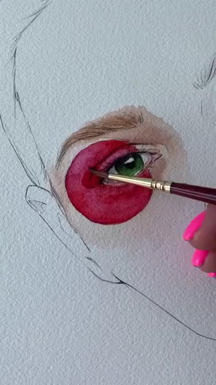 Painting drawing woman face portrait watercolor art; watercolor portrait tutorial