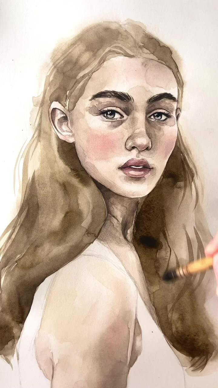 Painting hair with watercolors, somebodysart; drawing inspiration aesthetic: how to find your unique art style