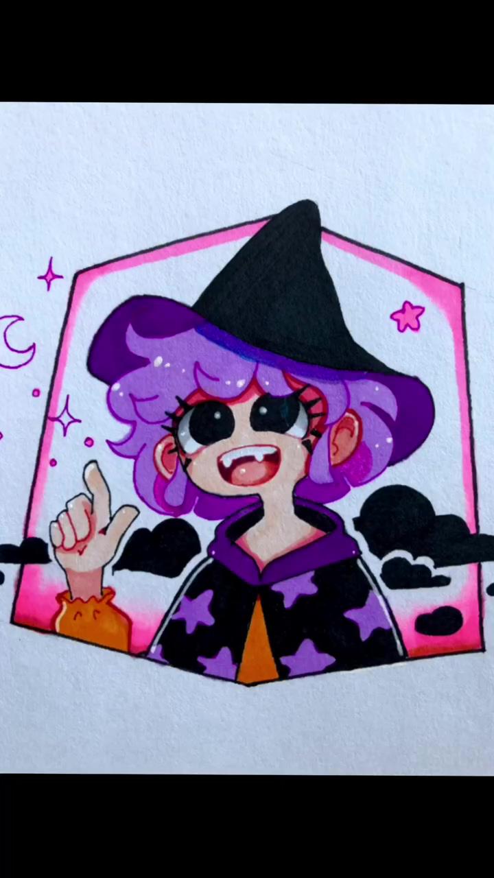 Purple witch | drawing in my sketchbook e girl