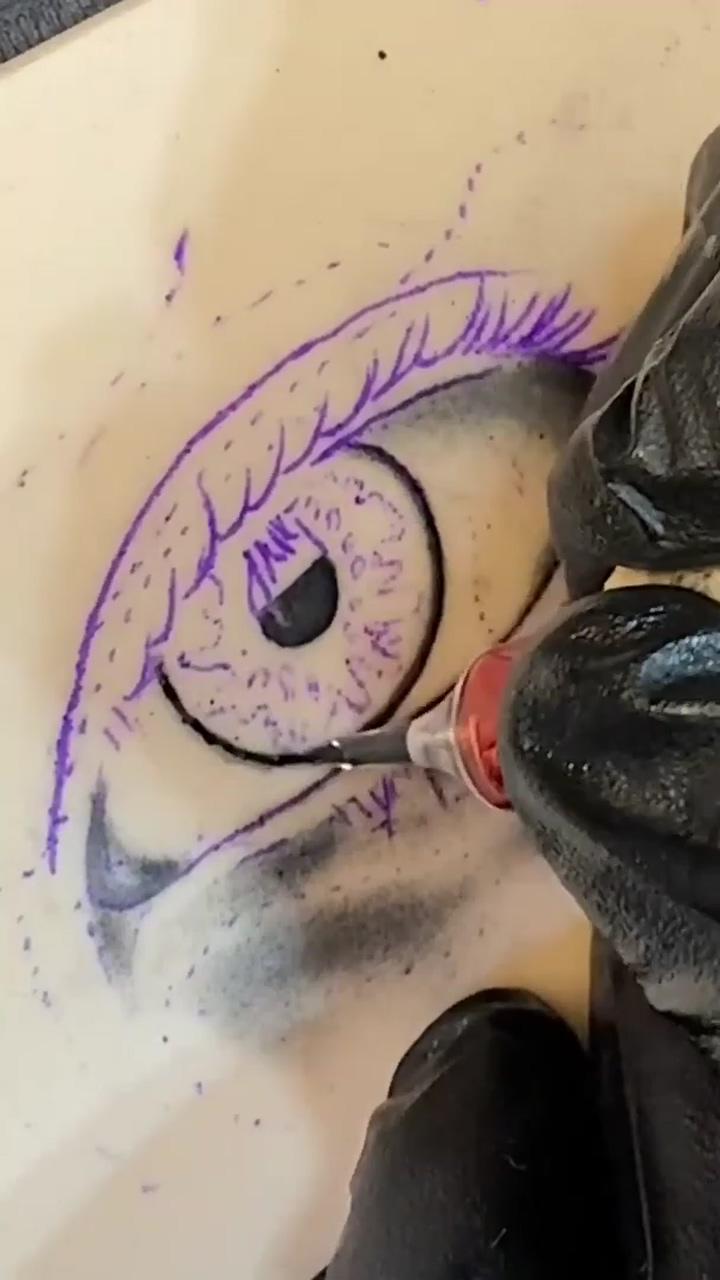 Realism eye tattoo tutorial; l tattoo