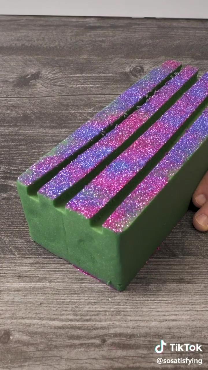 Satisfying and relaxing content full of foam scraping; satisfying paint peel