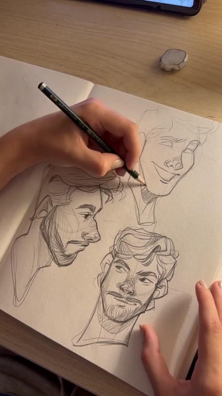 Sketchbook. art. portrait animation. aesthetic drawing | art tools drawing