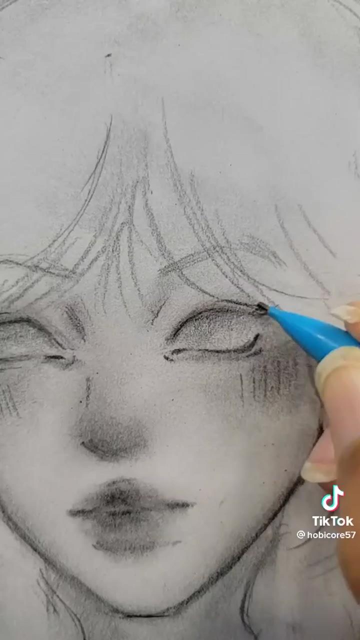 Sketching face art tiktok video | easy face drawing, art tutorial