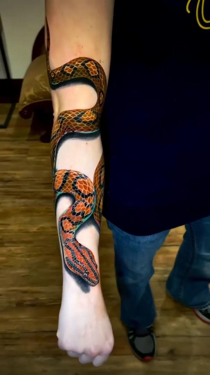 Snake tattoo, 3d snake tattoo | snake around arm tattoo