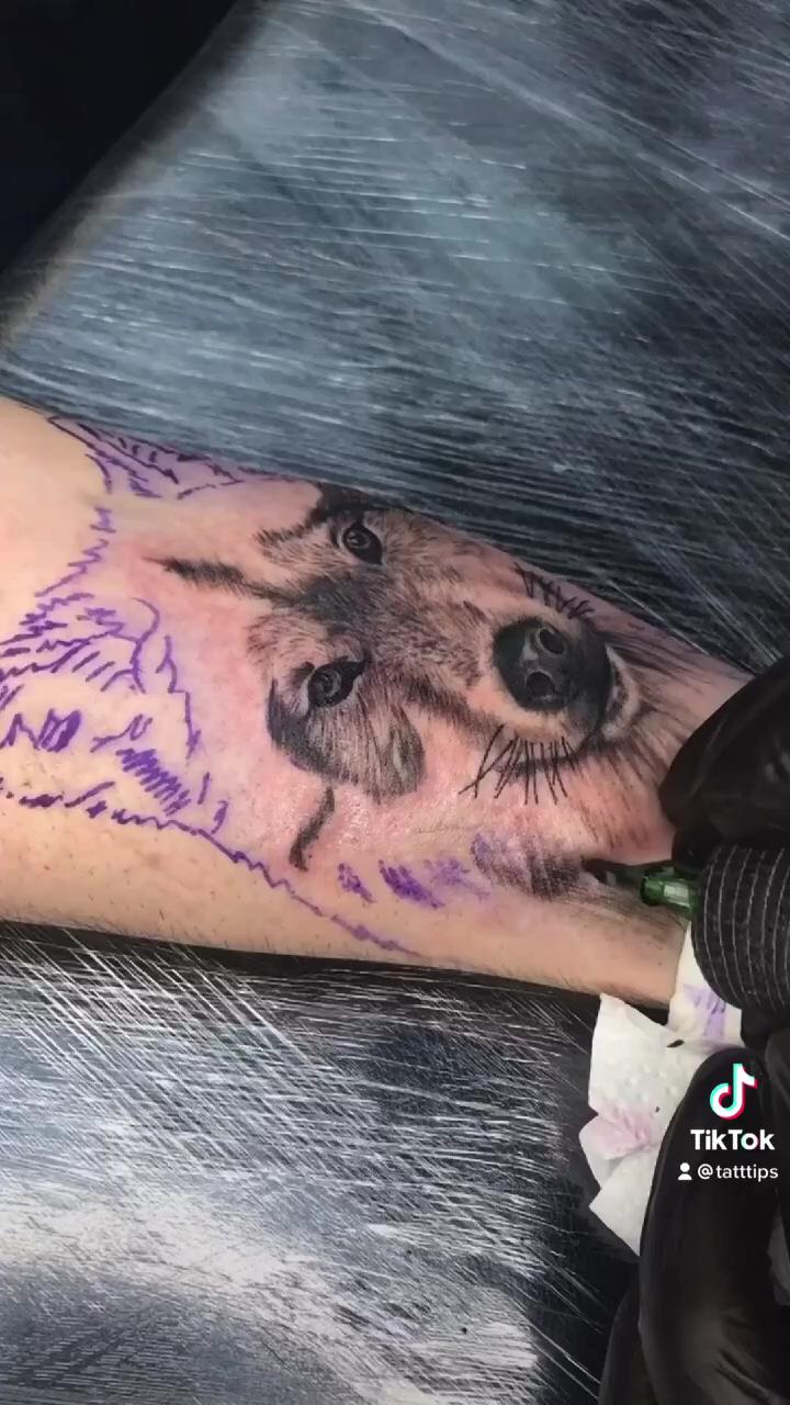 Tattooing animal fur texture with magnum needle; incredible