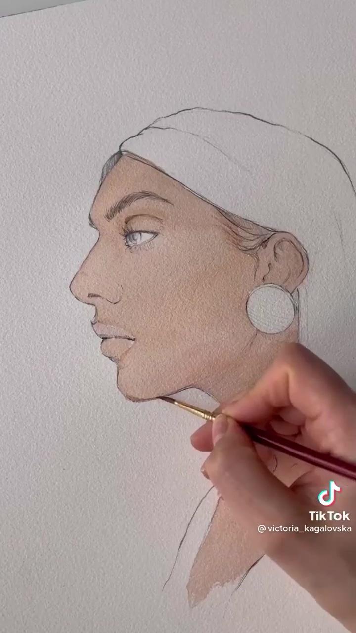 The making of "emergence"; watercolor portrait painting