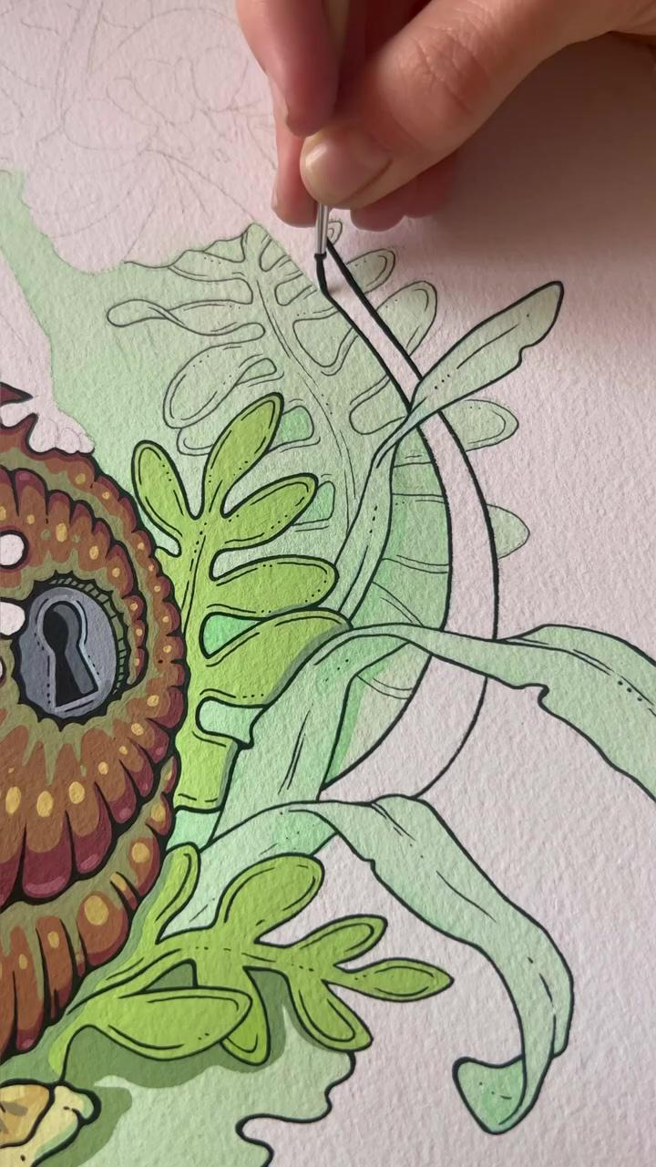 Venus flytrap; painting art lesson