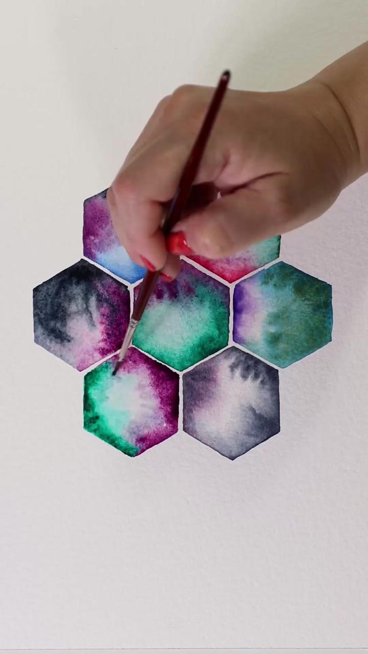Watercolor abstract pattern design; gel printing - josie lewis