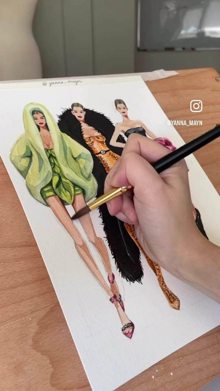 Watercolor fashion illustration sketch step by step | fashion illustration, watercolor painting