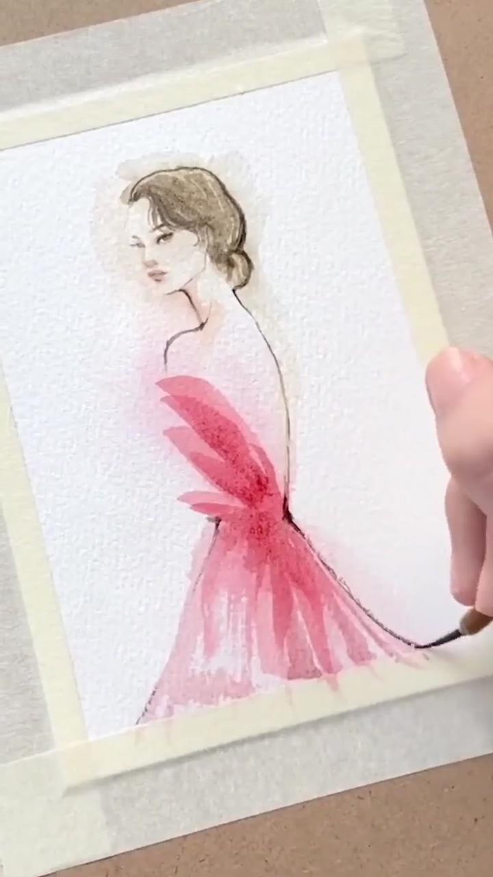 Watercolor fashion illustration without pencils by the styleaholic | i will draw fashion illustration or sketch