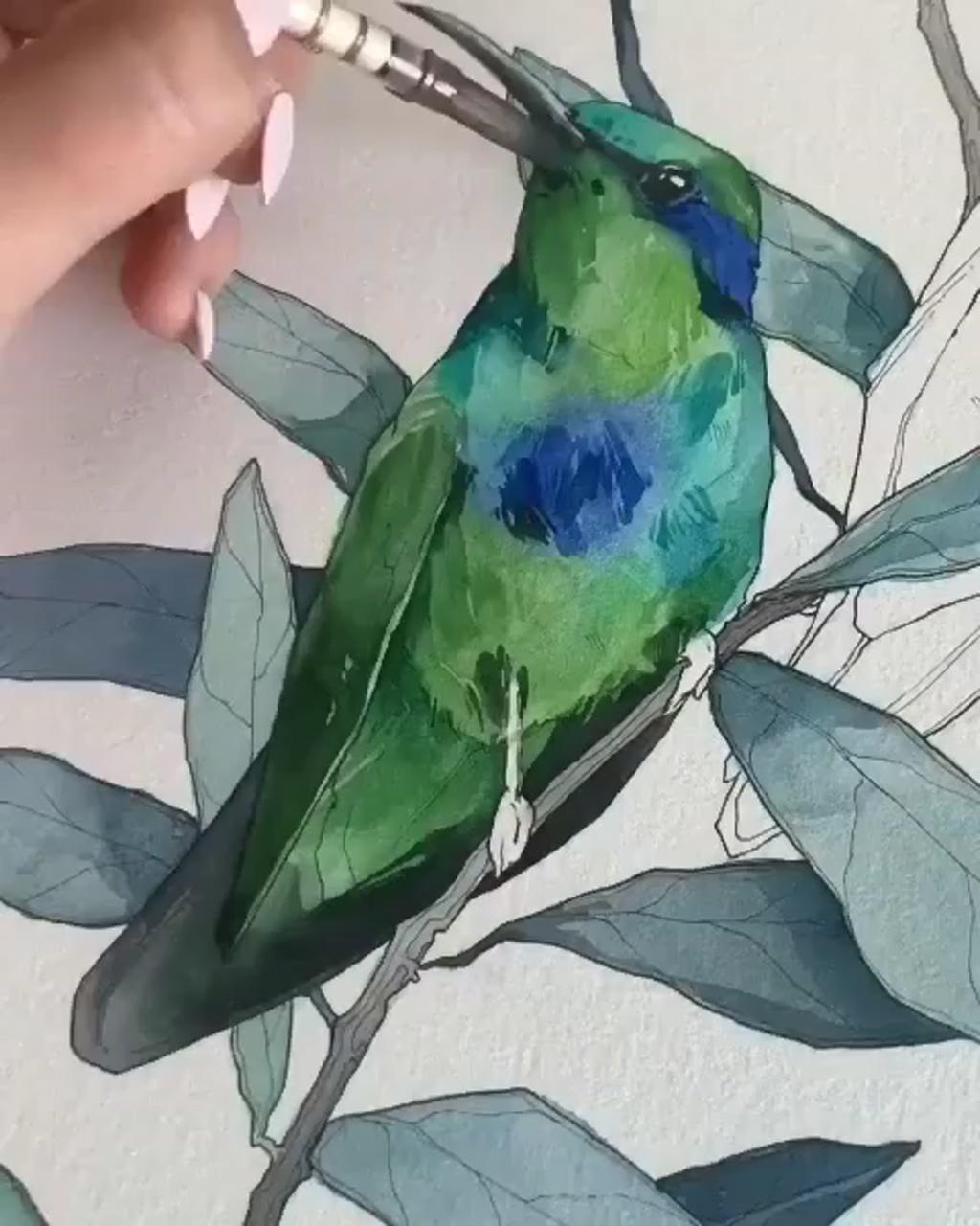 Watercolor painting animal | bird watercolor paintings