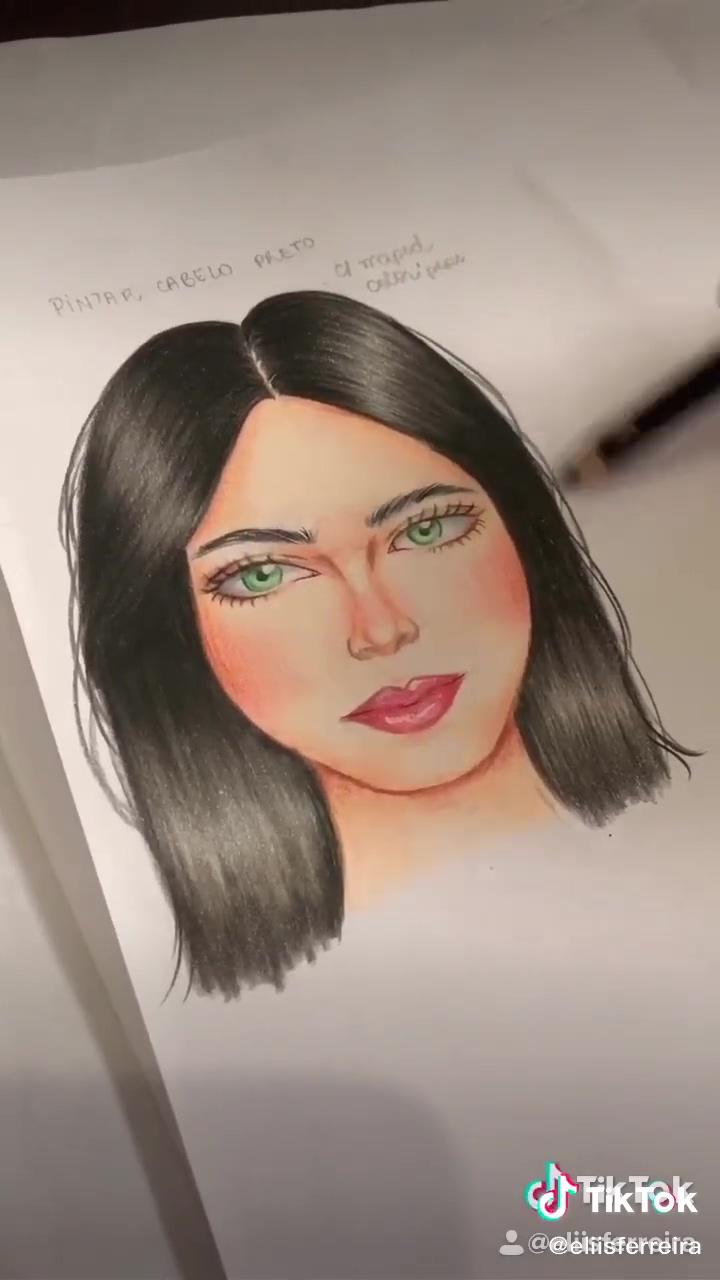 Watercolor painting tutorial draw paint portrait girl; pencil portrait drawing
