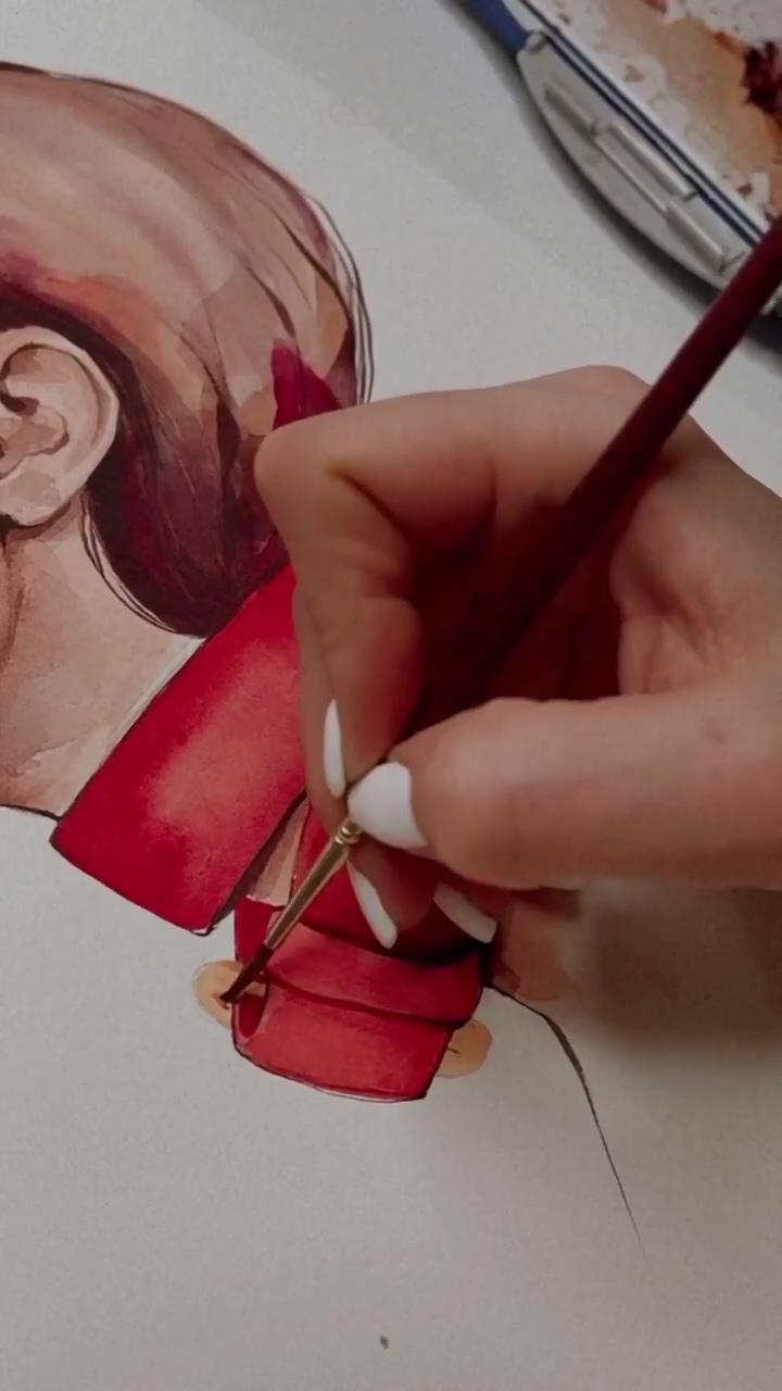 Watercolor painting tutorial draw paint portrait girl | hermione granger