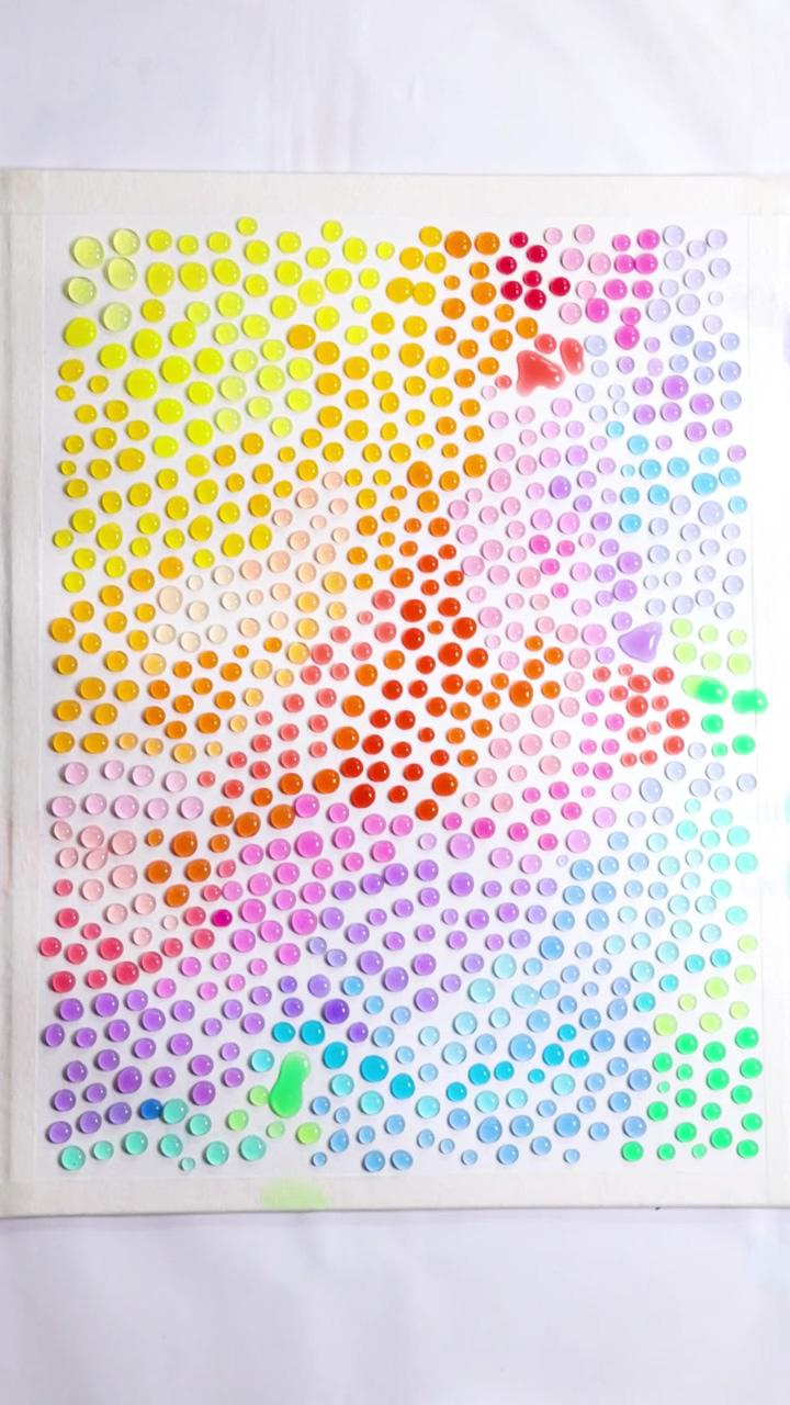 Watercolor rainbow dots | colorful watercolor dots
