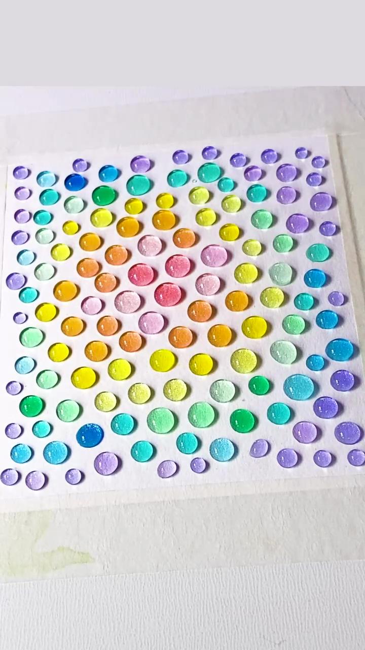 Watercolor rainbow dots | pretty glow bubbles