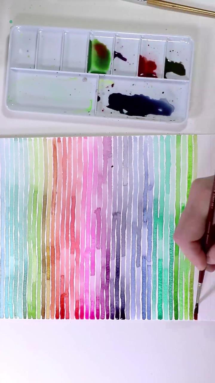 Watercolor stripes by josie lewis | diy months on coaster