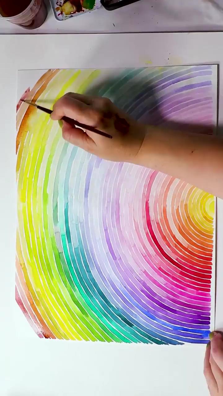 Watercolor sunrise/rainbow | paintmixing