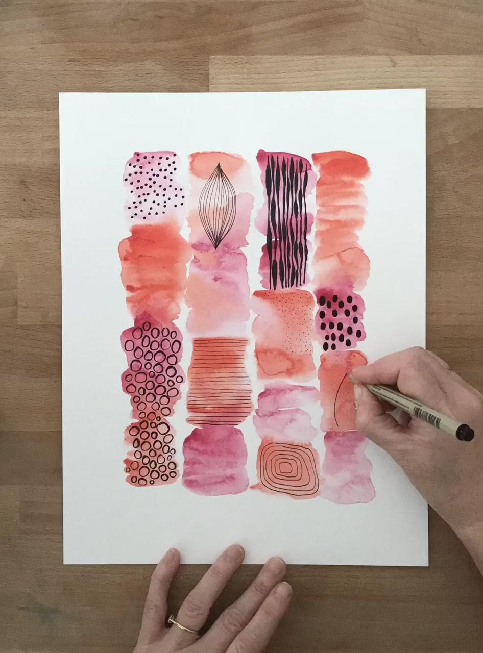 Watercolor tutorial blending colors and mark making part 2; watercolor painting techniques