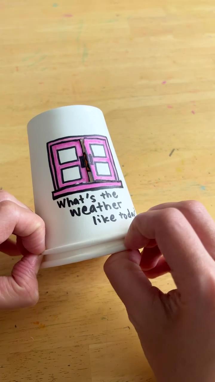 What's the weather spin cup toy | come and make an interesting little toy for the children