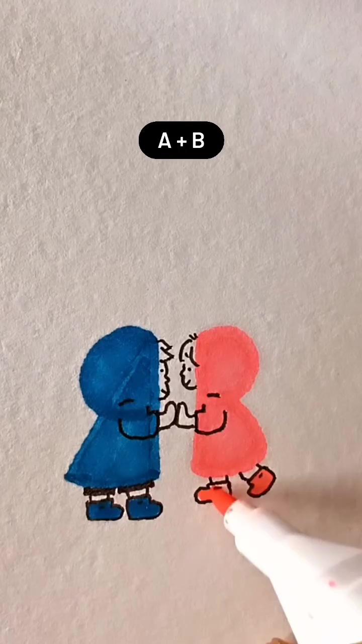 A+b alphabet drawing i love you | instagram cute couple sticker, canvas painting