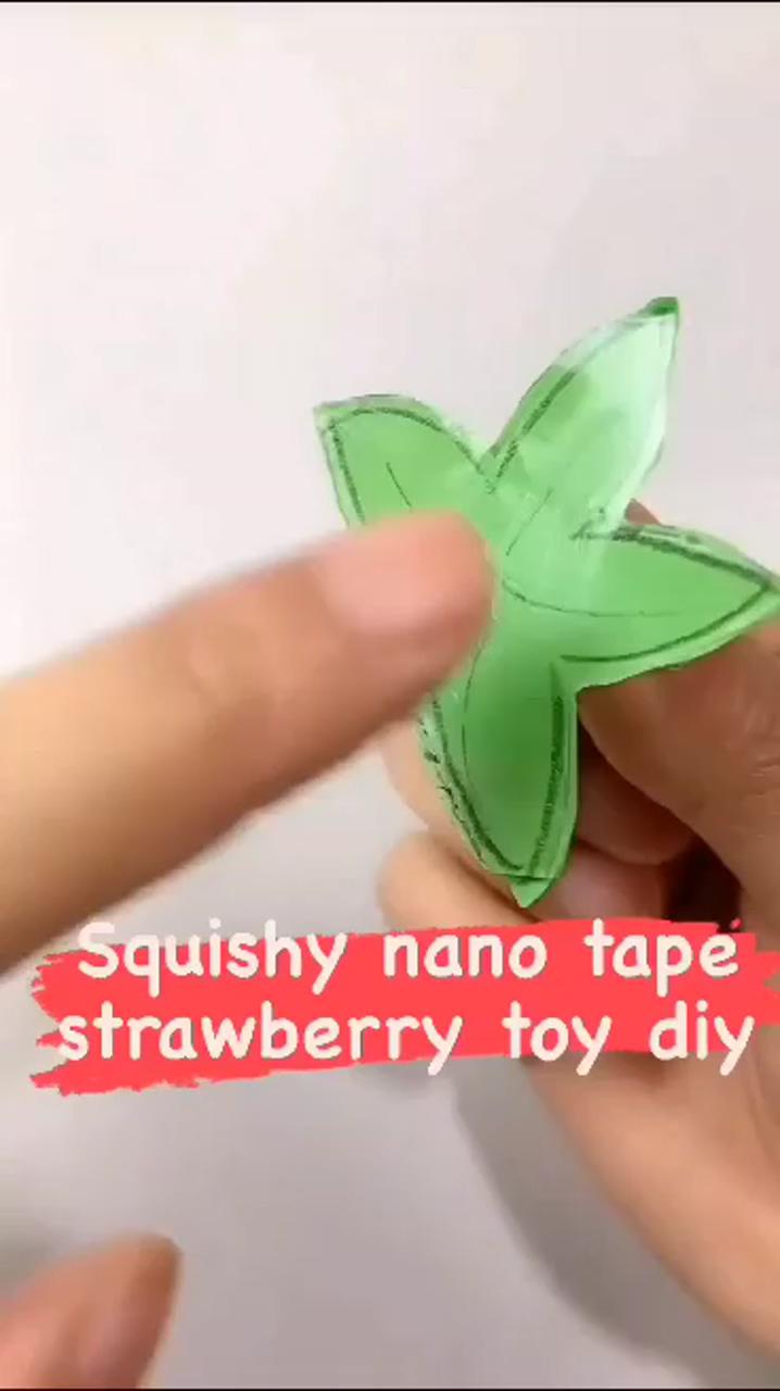 Amazing nano tape strawberry; diy clay craft ideas
