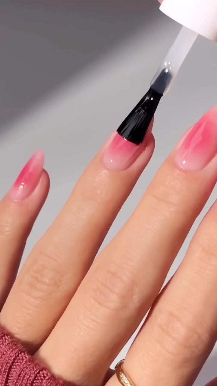 Blush nails; cute simple nails