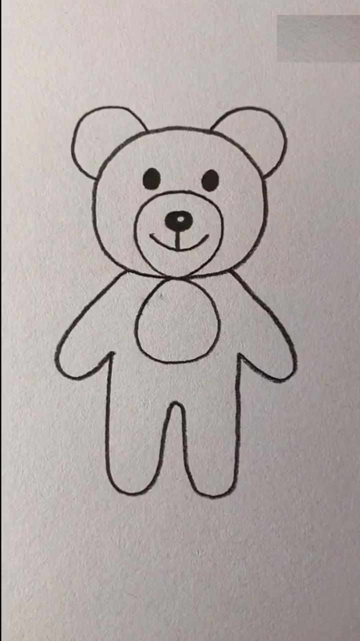 Easy drawing a bear #satisfying #draw #sketch #art #myart #paint #artwork | how to draw animal, step by step, drawing guide