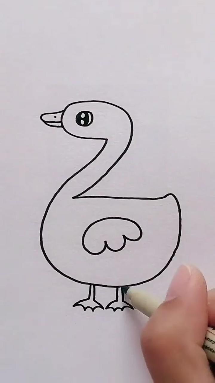 Easy steps to draw, sketch a duck | drawing images for kids