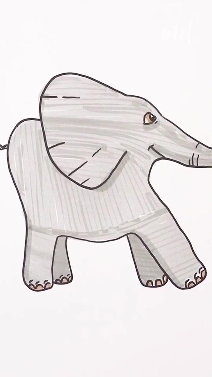 Elephant drawing tutorial; paper crafts diy tutorials