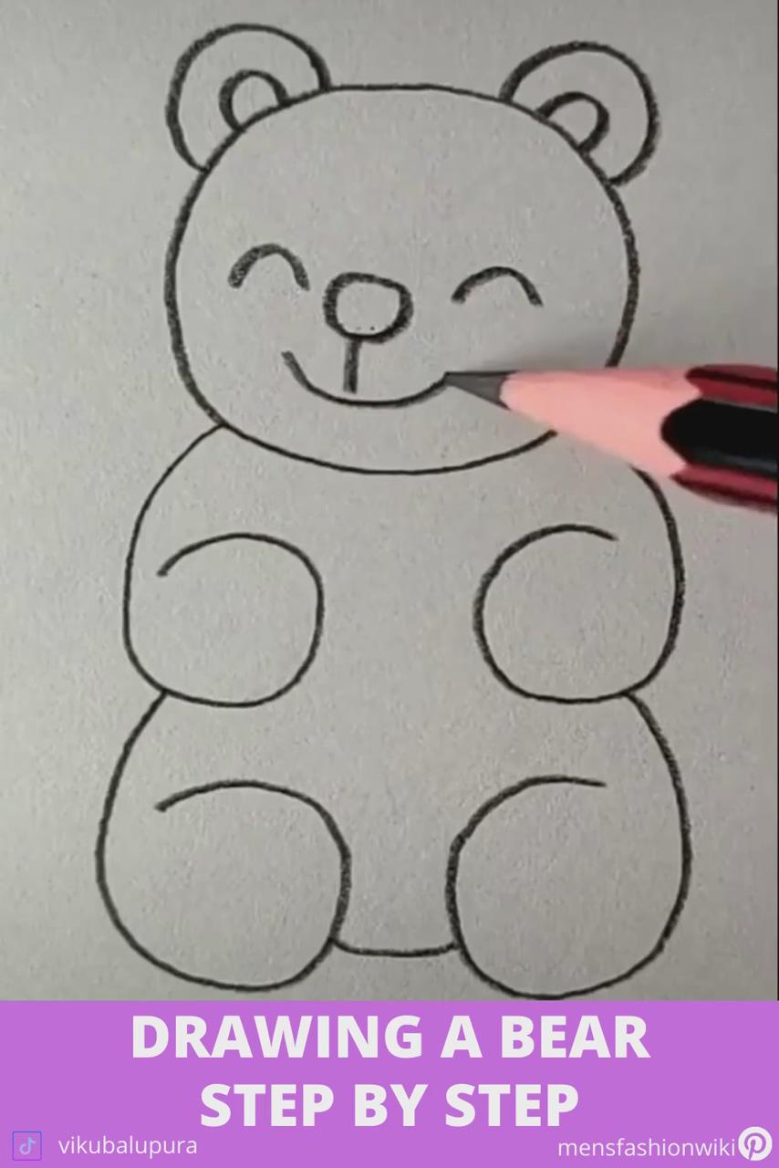 How to draw a bear easy; easy disney drawings