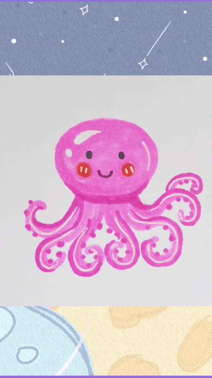 How to draw a beautiful octopus in 10 simple steps | easy emoji drawing