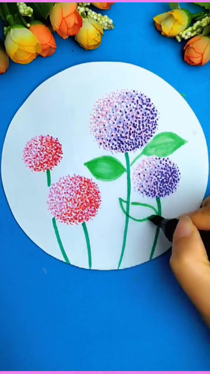 How to draw a flowers step by step flowers drawing tutorial | bubble bags craft for kids