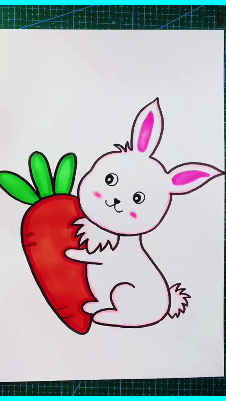 How to draw a rabbit - step by step guide; something to draw - drawing and painting for kids