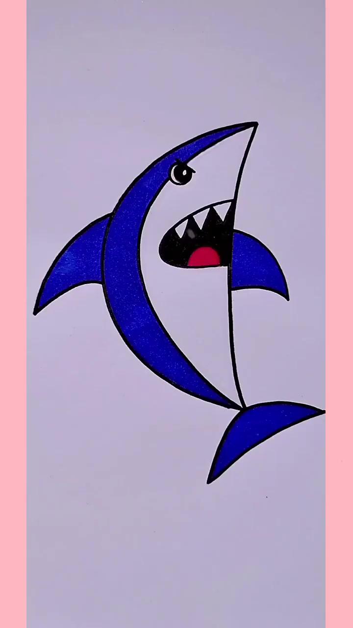 How to draw a shark: easy video tutorials and tips for kids; art,,colour