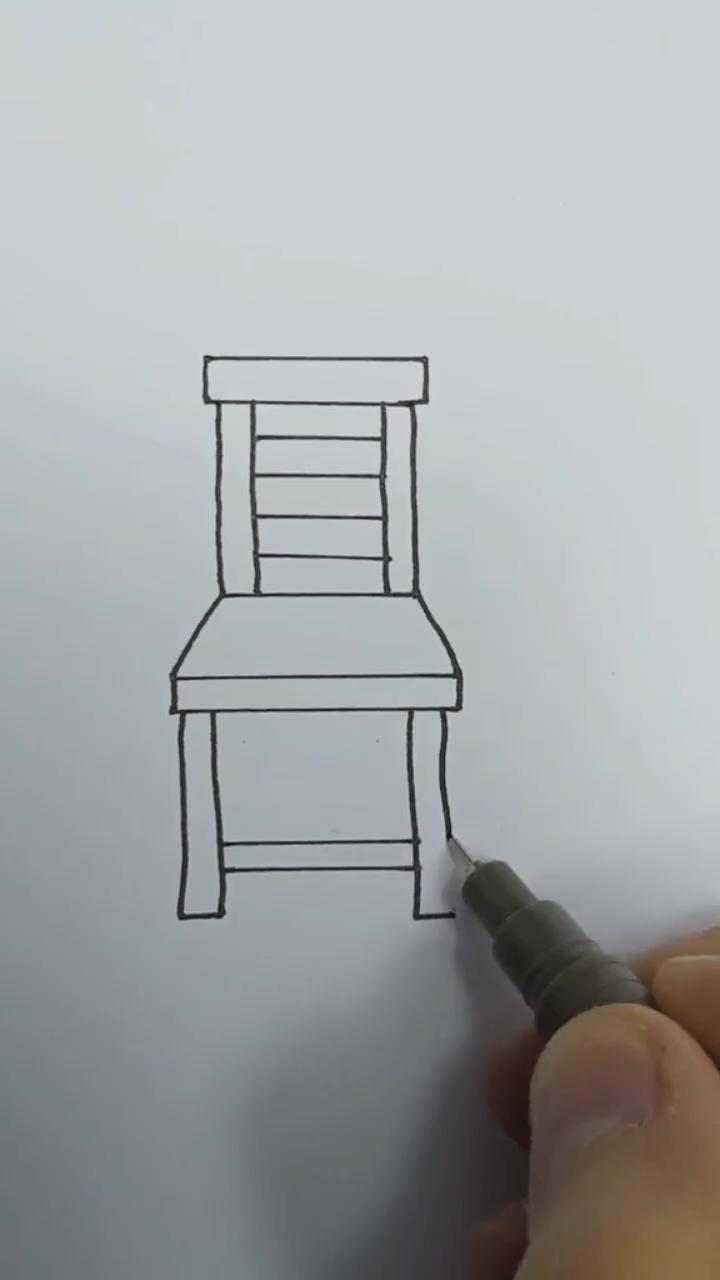 How to draw a wooden chair easy  #satisfying #draw #sketch #art #myart #paint #artwork; how to draw a house with amazing details