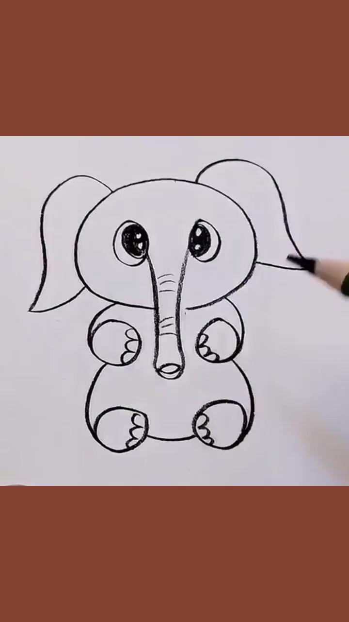 How to draw an elephant easy, satisfying art #arts #satisfying #artwork #painting #paint #satisfy | good thing to draw - very easy drawing for kids