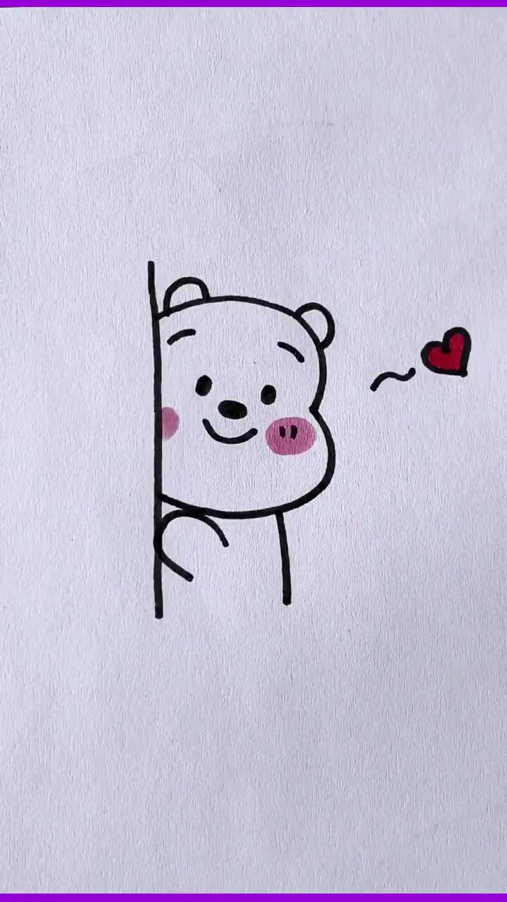How to draw bear - really easy drawing tutorial | beautiful girl mandala art