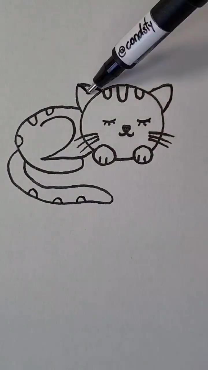 How to draw cat; easy doodles drawings