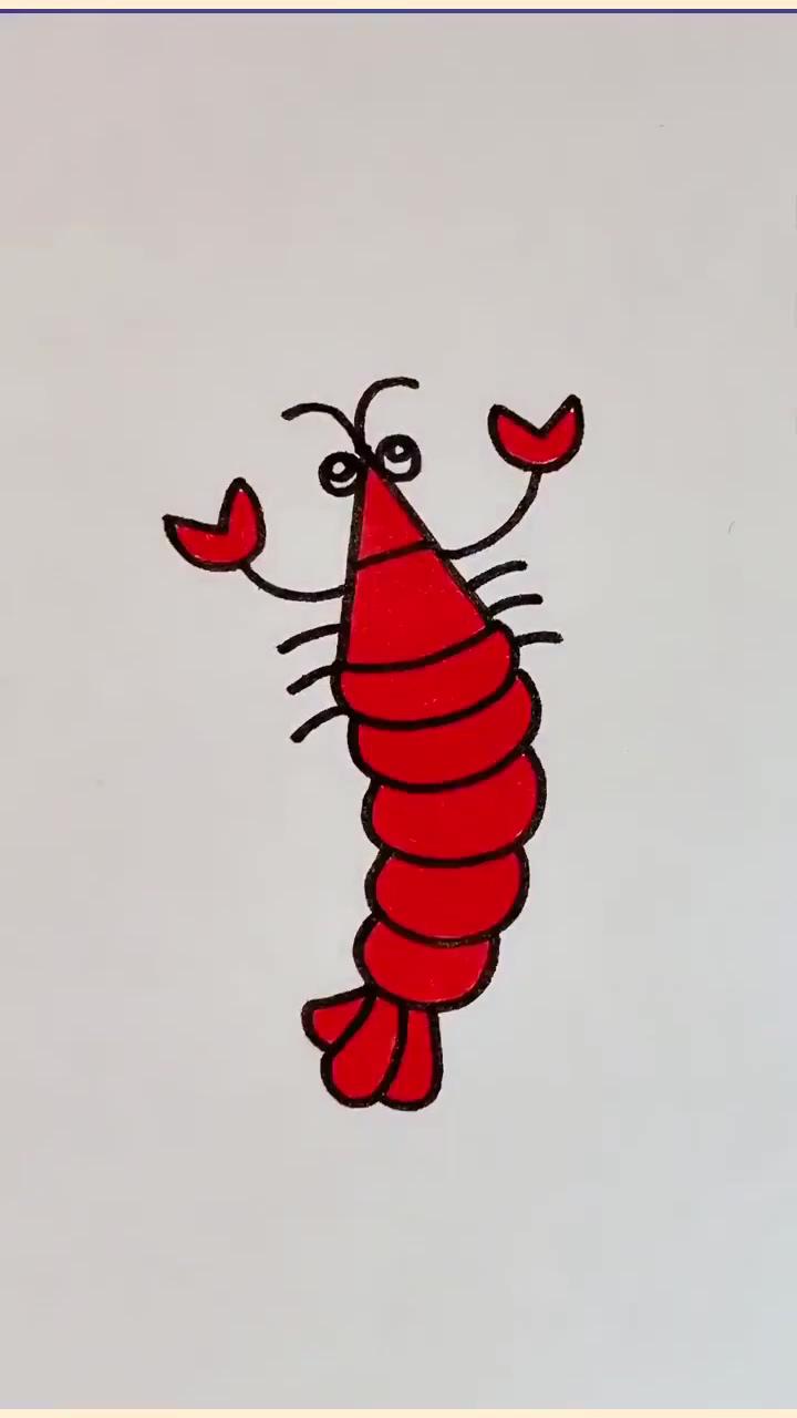 How to draw shrimp very easy - drawing tutorial for kids | amazing art technique