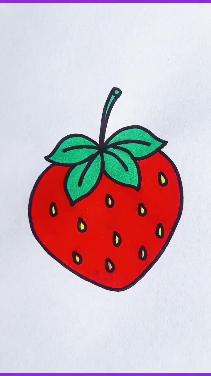 How to draw strawberry : a step by step guide with instructions; bff #beautiful drawing bff