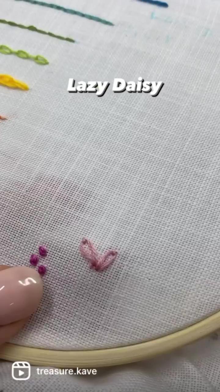 Lazy daisy - embroidery stitches; basic hand embroidery stitches