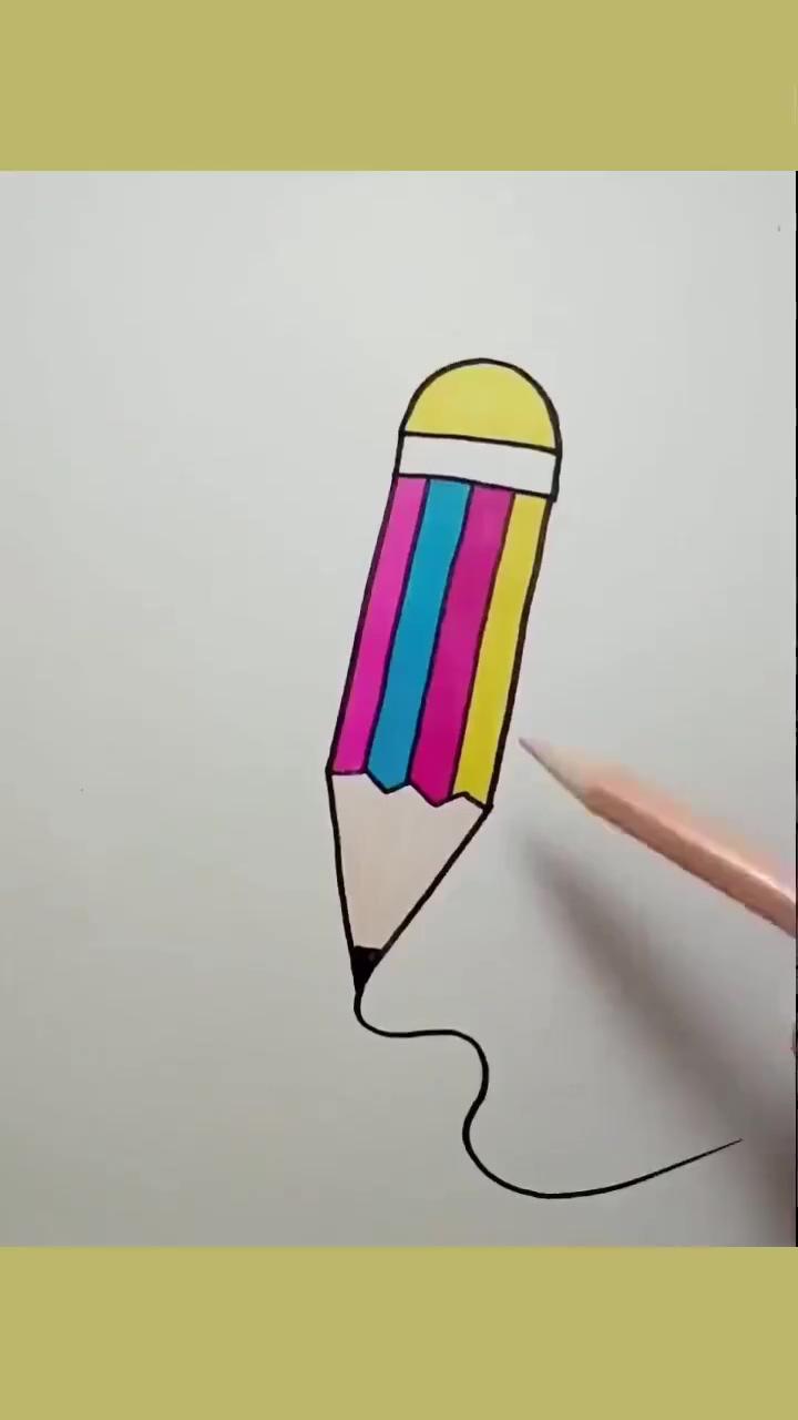Learn how to draw a pen in colored pencil | easy ice-cream drawing tutorial and how-to