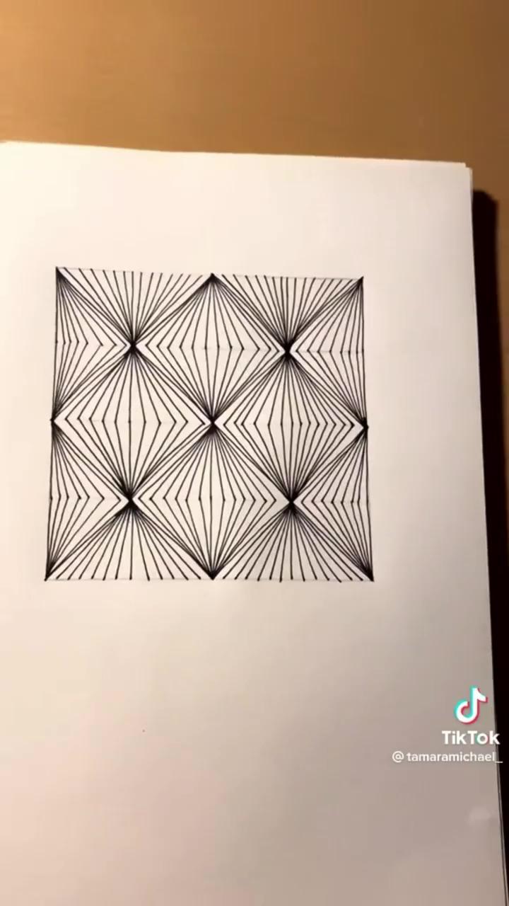 Mindful drawing technique - art therapy exercise - how to make illusion art; zentangle drawings