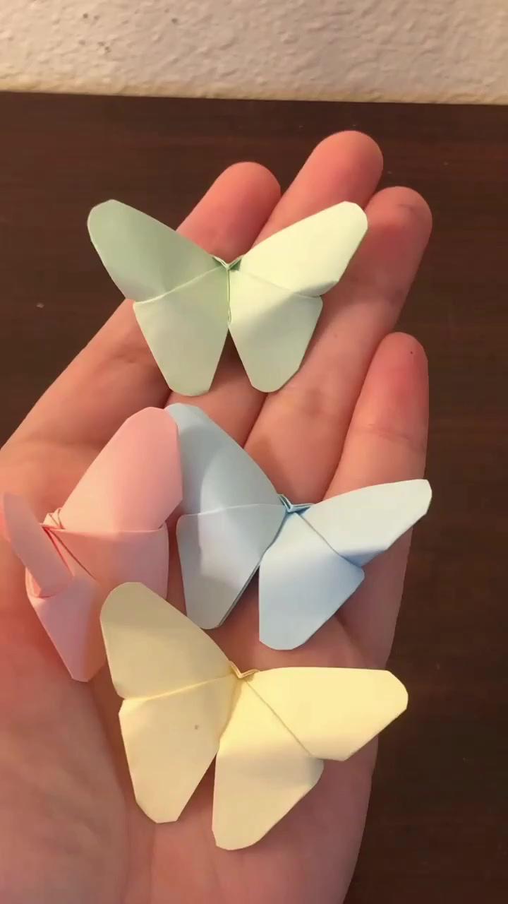 Origami butterfly; easy paper crafts diy