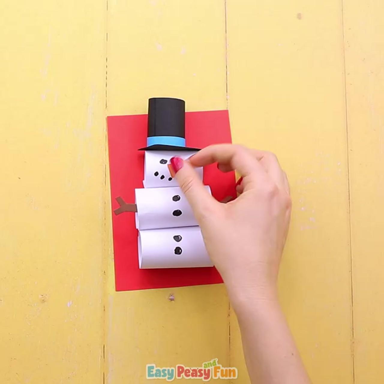 Paper snowman craft for kids; preschool christmas crafts