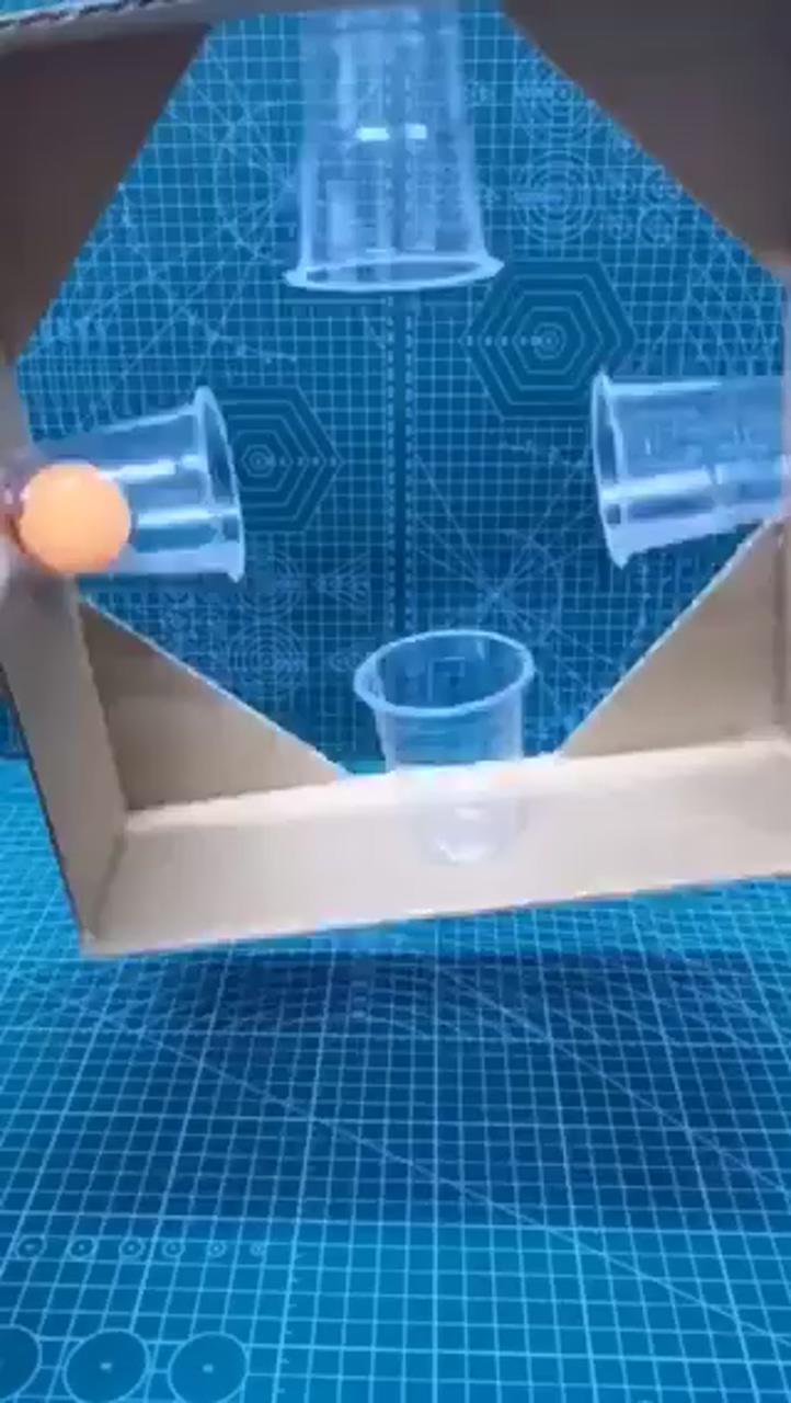 Pingpong ball inertia experiment; diy kids games