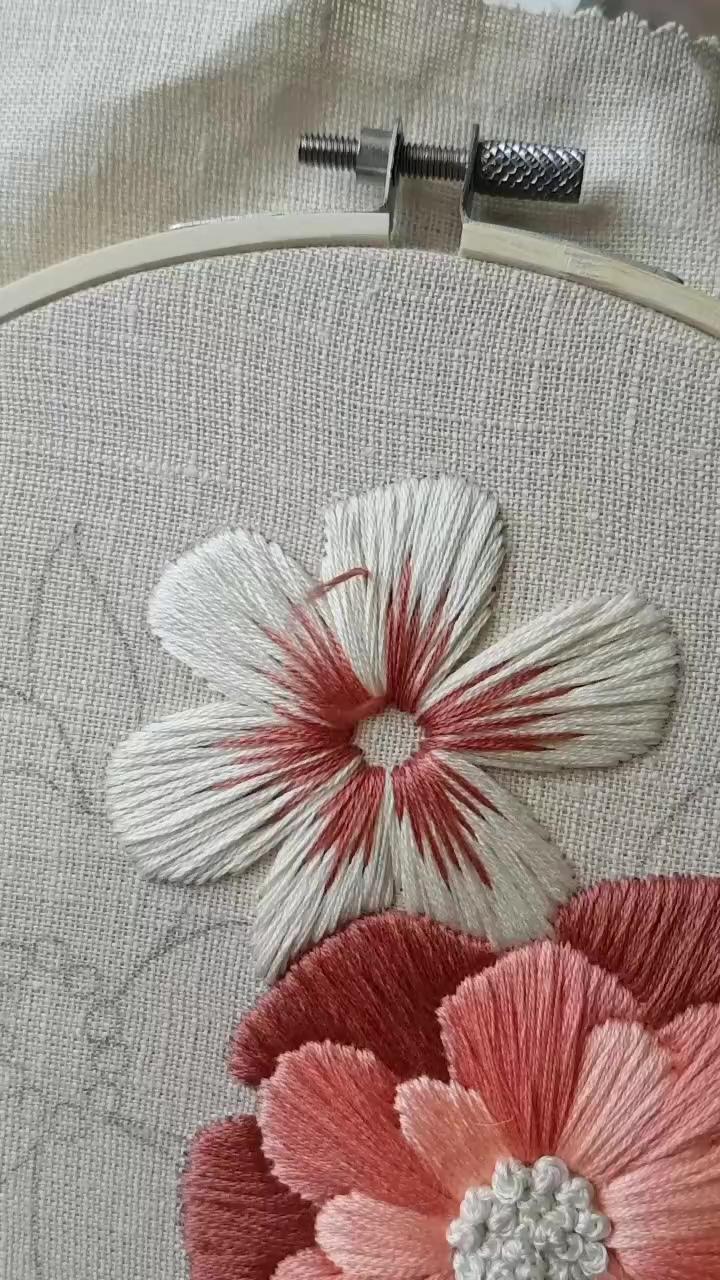 Satin stitch. hand embroidery; aesthetic room decor